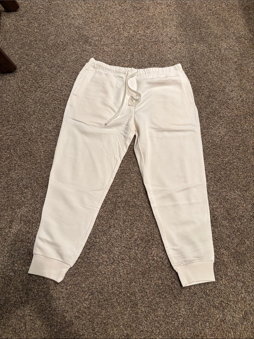 Classic Men's White Jogger Sweatpants - Drawstring Waist